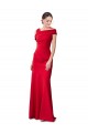 Sleeveless Ruched Crepe Mermaid Formal Dress with Off The Shoulder Detail UK