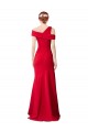 Sleeveless Ruched Crepe Mermaid Formal Dress with Off The Shoulder Detail UK