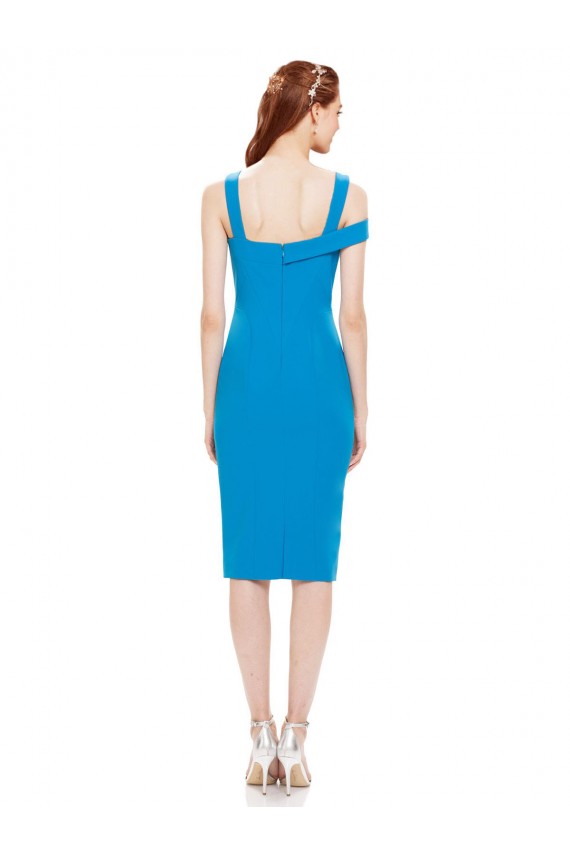 Sleeveless Crepe Cocktail Formal Dress with Keyhole Off The Shoulder Detailing UK