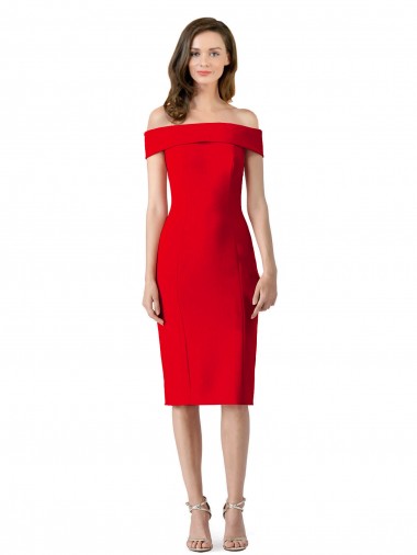 Off the Shoulder Square Neck Cocktail Formal Dress UK