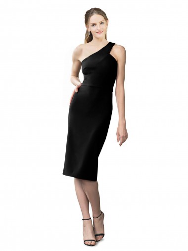 One Shoulder Short Crepe Cocktail Formal Dress UK