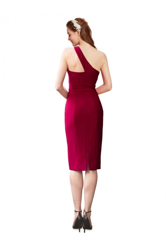 One Shoulder Short Crepe Cocktail Formal Dress UK