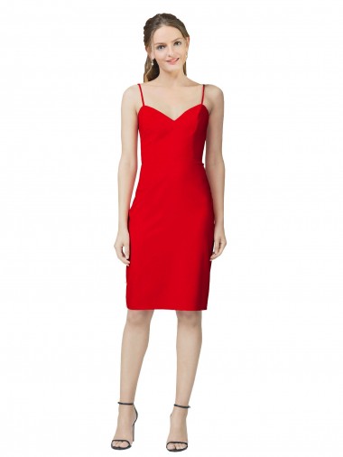 Sleeveless Cocktail Length Sweetheart Neckline Crepe Formal Dress UK