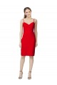 Sleeveless Cocktail Length Sweetheart Neckline Crepe Formal Dress UK