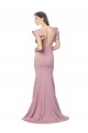 Flutter Sleeves Low V-Back High Round Neck Crepe Formal Dress UK