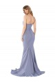 Long Strapless Sweetheart Sweep Train Crepe Formal Dress with Low Back UK