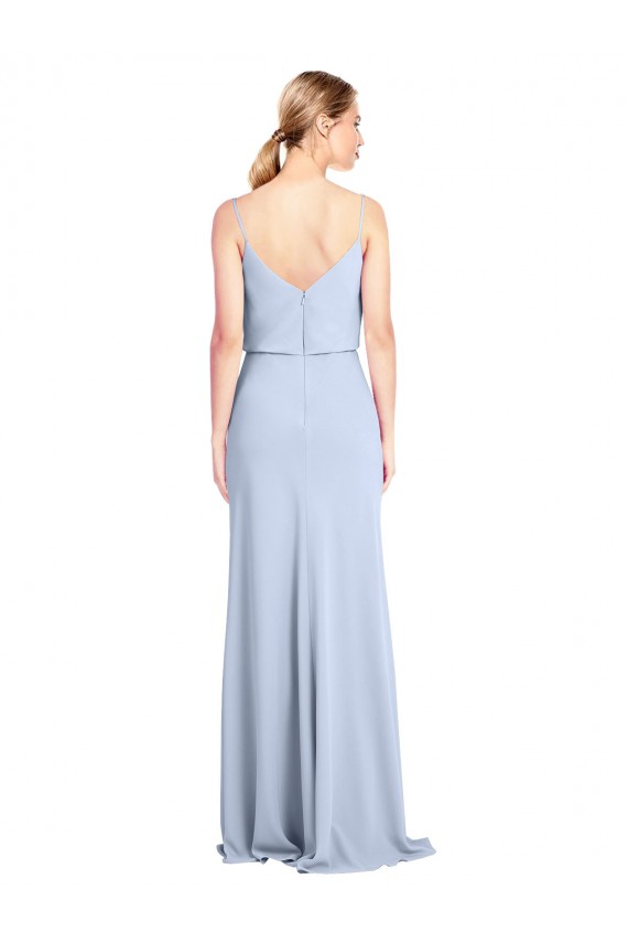 Feminine Cowl Neck Slim Floor Length Stretch Crepe Formal Dress UK
