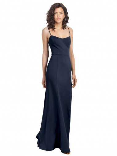 Fit and Flare Scoop Neck Long Sleeveless Stretch Crepe Formal Dress UK