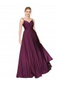 High Neck Spaghetti Straps Long V-Back Crepe Formal Dress UK