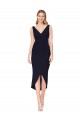 Short Knee Length V-Neck Crepe Cocktail Wrap Cocktail Formal Dress UK