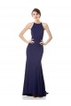 High Neck Fishtail Crepe Formal Dress with Open Back Detail UK