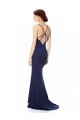 Fishtail High Neck Maxi Crepe Bridesmiad Dress with Strappy Back Detail UK