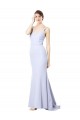 Sweetheart High Neck Sleeveless Crepe Formal Dress UK