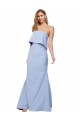 Strapless Full Length Crepe Formal Dress with Bodice Overlay UK