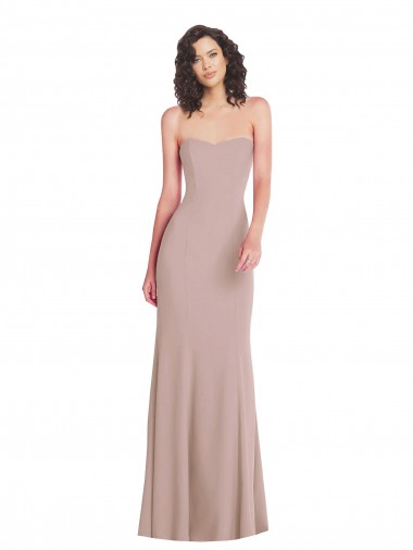 Strapless Princess Line Crepe Mermaid Formal Dress UK