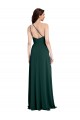 A-Line Slim One Shoulder Crepe Formal Dress with Asymmetrical Straps and Side Slit UK