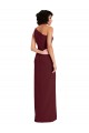 Sleek One Shoulder Long Crepe Formal Dress with Daring Slit UK