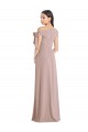 Off the Shoulder Tie Detail Maxi Crepe Formal Dress with Front Slit UK