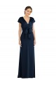 Soft Bow Blouson Bodice Trumpet Crepe Formal Dress UK