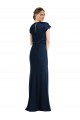 Soft Bow Blouson Bodice Trumpet Crepe Formal Dress UK