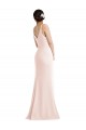 Skinny Strap Deep V-Neck Trumpet Crepe Formal Dress with Front Slit UK