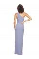 Floor Length One Shoulder Crepe Formal Dress with Pencil Skirt and Side Split UK