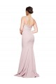 Straight Neck Long Strapless Crepe Formal Dress with Soft Tulle Overlay and Small Train UK