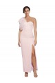 One Shoulder Tulle Overlay Sweetheart Neckline Long Crepe Formal Dress with Thigh Split UK