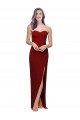 Straight Pencil Skirt Long Sweetheart Crepe Formal Dress with High Side Split UK