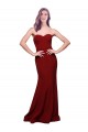 Long Full Length Sweetheart Slim Crepe Formal Dress with Strapless Bodice UK
