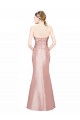 Long Strapless Stretch Satin Formal Dress with Pleats and Low Back UK