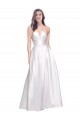 Full Length Strapless V-Cutout Stretch Satin Formal Dress UK