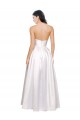 Full Length Strapless V-Cutout Stretch Satin Formal Dress UK