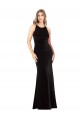 Vintage Velvet High Neck Formal Dress with Strappy Back UK