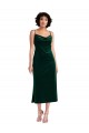 Midi Length Cowl Neck Velvet Short Slip Cocktail Formal Dress UK