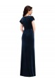 Flutter Sleeve Wrap Bodice Velvet Maxi Formal Dress with Pockets UK