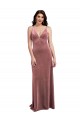 Low Scoop Back Long V-Neck Velvet Semi Formal Dress UK