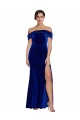 Full Length Long Velvet Formal Dress with Side Split UK